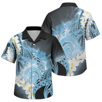Piko Hawaiian Family Matching Off Shoulder Maxi Dress and Hawaiian Shirt Blue Galaxy Spiral Plumeria Tribal Patterns