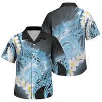 Piko Hawaiian Family Matching Short Sleeve Bodycon Dress and Hawaiian Shirt Blue Galaxy Spiral Plumeria Tribal Patterns