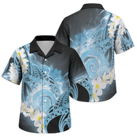 Piko Hawaiian Family Matching Summer Maxi Dress and Hawaiian Shirt Blue Galaxy Spiral Plumeria Tribal Patterns