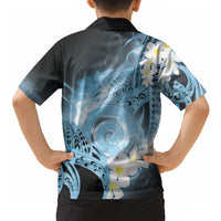 Piko Hawaiian Hawaiian Shirt Blue Galaxy Spiral Plumeria Tribal Patterns