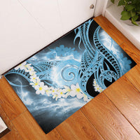 Piko Hawaiian Rubber Doormat Blue Galaxy Spiral Plumeria Tribal Patterns
