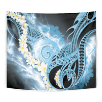 Piko Hawaiian Tapestry Blue Galaxy Spiral Plumeria Tribal Patterns