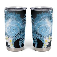 Piko Hawaiian Tumbler Cup Blue Galaxy Spiral Plumeria Tribal Patterns