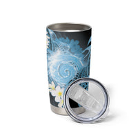 Piko Hawaiian Tumbler Cup Blue Galaxy Spiral Plumeria Tribal Patterns