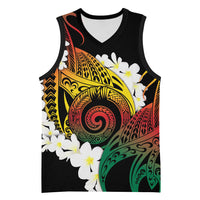 Piko Hawaiian Basketball Jersey Gradient Spiral Plumeria Tribal Patterns