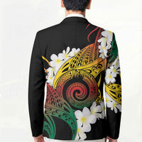 Piko Hawaiian Blazer Gradient Spiral Plumeria Tribal Patterns