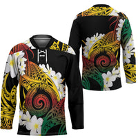 Piko Hawaiian Hockey Jersey Gradient Spiral Plumeria Tribal Patterns