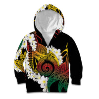Piko Hawaiian Kid Hoodie Gradient Spiral Plumeria Tribal Patterns
