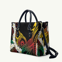 Piko Hawaiian Leather Bag Gradient Spiral Plumeria Tribal Patterns
