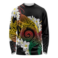 Piko Hawaiian Long Sleeve Shirt Gradient Spiral Plumeria Tribal Patterns