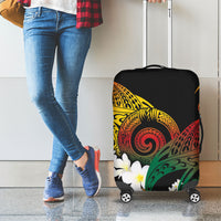Piko Hawaiian Luggage Cover Gradient Spiral Plumeria Tribal Patterns