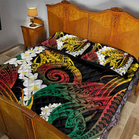 Piko Hawaiian Quilt Bed Set Gradient Spiral Plumeria Tribal Patterns
