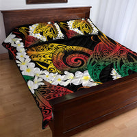 Piko Hawaiian Quilt Bed Set Gradient Spiral Plumeria Tribal Patterns