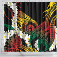 Piko Hawaiian Shower Curtain Gradient Spiral Plumeria Tribal Patterns