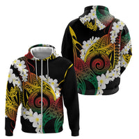 Piko Hawaiian Zip Hoodie Gradient Spiral Plumeria Tribal Patterns