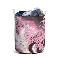 Piko Hawaiian Laundry Basket Pink Galaxy Spiral Plumeria Tribal Patterns