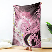 Piko Hawaiian Blanket Pink Galaxy Spiral Plumeria Tribal Patterns
