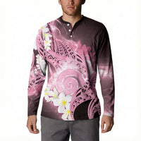 Piko Hawaiian Button Sweatshirt Pink Galaxy Spiral Plumeria Tribal Patterns