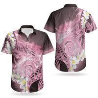 Piko Hawaiian Couples Matching Mermaid Dress and Hawaiian Shirt Pink Galaxy Spiral Plumeria Tribal Patterns