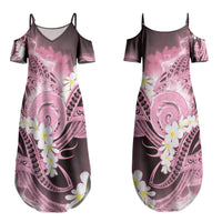 Piko Hawaiian Couples Matching Summer Maxi Dress and Hawaiian Shirt Pink Galaxy Spiral Plumeria Tribal Patterns