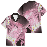 Piko Hawaiian Family Matching Summer Maxi Dress and Hawaiian Shirt Pink Galaxy Spiral Plumeria Tribal Patterns