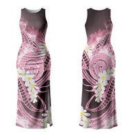 Piko Hawaiian Family Matching Tank Maxi Dress and Hawaiian Shirt Pink Galaxy Spiral Plumeria Tribal Patterns