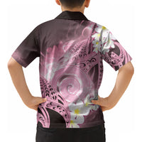 Piko Hawaiian Kid Hawaiian Shirt Pink Galaxy Spiral Plumeria Tribal Patterns