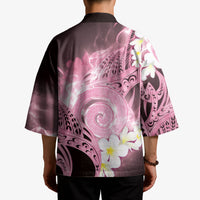 Piko Hawaiian Kimono Pink Galaxy Spiral Plumeria Tribal Patterns
