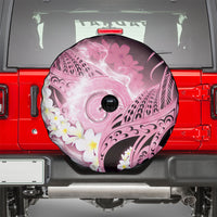 Piko Hawaiian Spare Tire Cover Pink Galaxy Spiral Plumeria Tribal Patterns