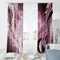 Piko Hawaiian Window Curtain Pink Galaxy Spiral Plumeria Tribal Patterns
