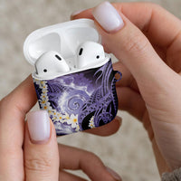 Piko Hawaiian AirPods Case Purple Galaxy Spiral Plumeria Tribal Patterns