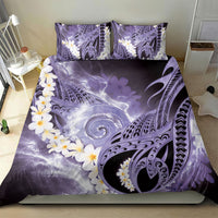 Piko Hawaiian Bedding Set Purple Galaxy Spiral Plumeria Tribal Patterns