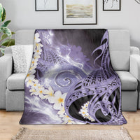 Piko Hawaiian Blanket Purple Galaxy Spiral Plumeria Tribal Patterns
