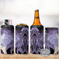 Piko Hawaiian 4 in 1 Can Cooler Tumbler Purple Galaxy Spiral Plumeria Tribal Patterns