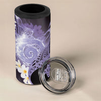 Piko Hawaiian 4 in 1 Can Cooler Tumbler Purple Galaxy Spiral Plumeria Tribal Patterns