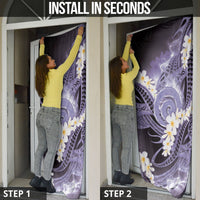 Piko Hawaiian Door Cover Purple Galaxy Spiral Plumeria Tribal Patterns