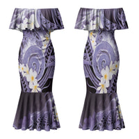 Piko Hawaiian Family Matching Mermaid Dress and Hawaiian Shirt Purple Galaxy Spiral Plumeria Tribal Patterns