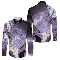 Piko Hawaiian Family Matching Mermaid Dress and Hawaiian Shirt Purple Galaxy Spiral Plumeria Tribal Patterns