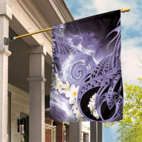 Piko Hawaiian Garden Flag Purple Galaxy Spiral Plumeria Tribal Patterns
