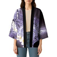 Piko Hawaiian Kimono Purple Galaxy Spiral Plumeria Tribal Patterns