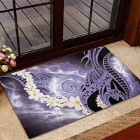 Piko Hawaiian Rubber Doormat Purple Galaxy Spiral Plumeria Tribal Patterns