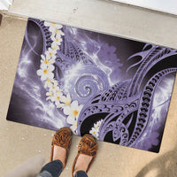 Piko Hawaiian Rubber Doormat Purple Galaxy Spiral Plumeria Tribal Patterns
