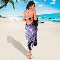 Piko Hawaiian Sarong Purple Galaxy Spiral Plumeria Tribal Patterns