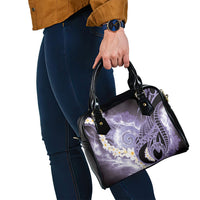 Piko Hawaiian Shoulder Handbag Purple Galaxy Spiral Plumeria Tribal Patterns