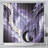 Piko Hawaiian Shower Curtain Purple Galaxy Spiral Plumeria Tribal Patterns