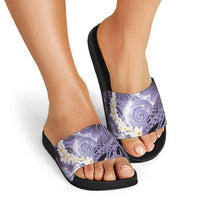 Piko Hawaiian Slide Sandals Purple Galaxy Spiral Plumeria Tribal Patterns