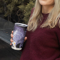 Piko Hawaiian Tumbler Cup Purple Galaxy Spiral Plumeria Tribal Patterns