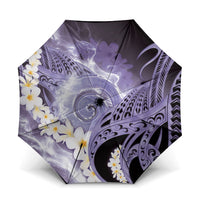 Piko Hawaiian Umbrella Purple Galaxy Spiral Plumeria Tribal Patterns