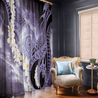 Piko Hawaiian Window Curtain Purple Galaxy Spiral Plumeria Tribal Patterns