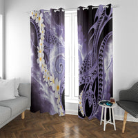 Piko Hawaiian Window Curtain Purple Galaxy Spiral Plumeria Tribal Patterns